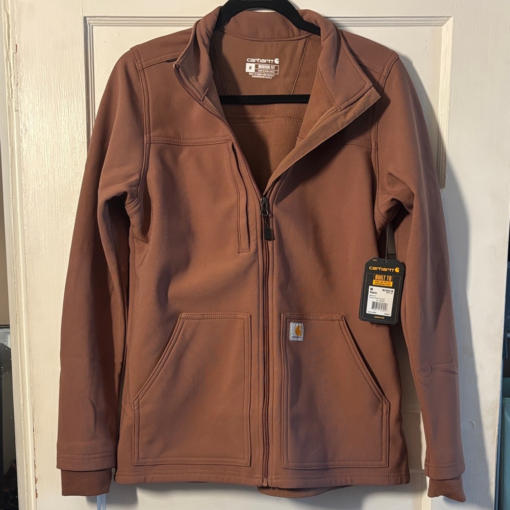 Carhartt Women's Rugged Flex Peak Bonded Fleece Scrub Jacket in Nutmeg